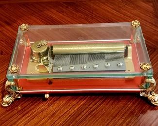 RARE Vintage Reuge crystal clear music box- Plays 3 BEAUTIFUL songs.