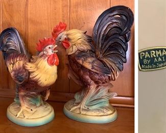 Vintage Hen and Rooster Set