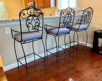 Iron Swivel Barstools 