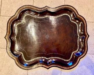 Maitland smith leather wrapped tray