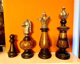 Large decorative chess pieces 