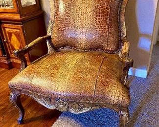 Leather arm chair