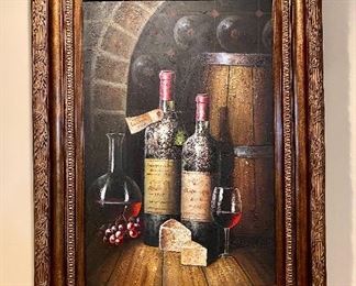 Large wine oil painting