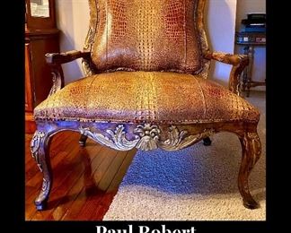 Paul Robert alligator Embossed leather chair
