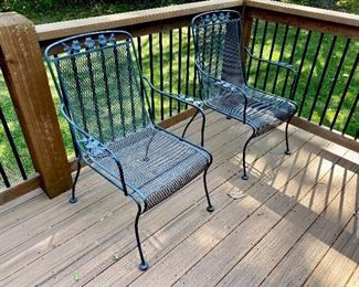 Woodard wrought iron patio chairs there are four of these