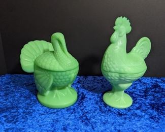 Green Rooster & Turkey