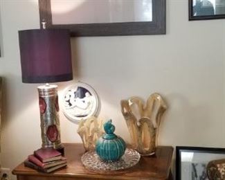 Framed Art, Lamp, Vases, Baker Chest