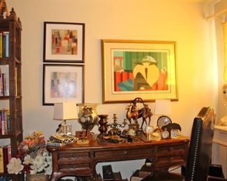 Abstract Art, Desk, Chair, Briefcases, Radio, Bronzes, Clocks, Busts