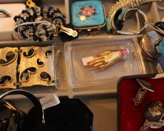 Pins, Earrings, Bracelets, Vintage Small Purse, Siam Set
