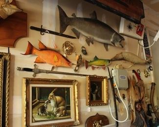 Fish Mounts and Art and Bell and Harness and Door Knockers