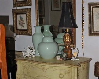 Chest, Vases, Lamps, Art, Mirror 2d Bedroom