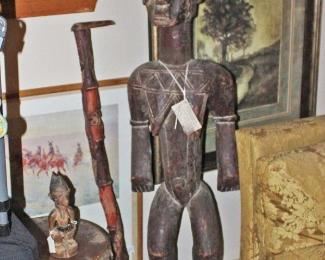Africa Wood Fertility Figure, Small Wood Figure From Nigeria, African Drum, African Fertility Wood Statue, Dutch Spice Set, Child's Bike Rocker, Framed Art
