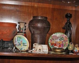 Asian Vase, Plates, Asian Bronze Vase, Colorful Vase, Figurines Jeweled Dish