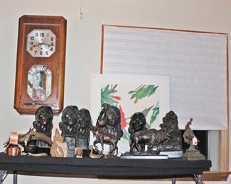 French Wall Clock Bronzes, Remington, CM Russell, Savage, Buffalo