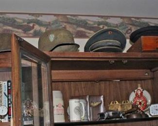 Military Hats, Clocks, Book Ends