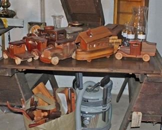 Vintage Record Player, Model Wood Cars, Chimneys, Vacuum