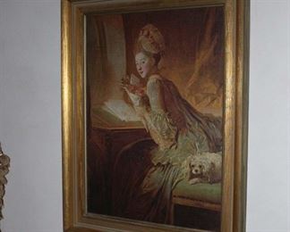 Young Lady Reading and Writing Framed Art