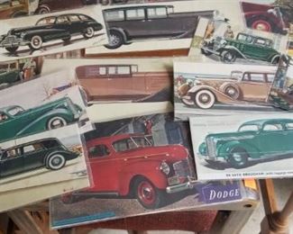 Postcards, Ad Cards, Exhibit Cards, Magazine Cards of Vintage Cars
