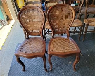 Caned and Wood Side or Dining Chairs