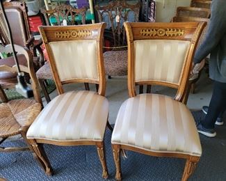 Curved Back and Upholstered Wood Chairs with Elegant Design