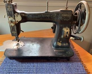 Vintage White Rotary Sewing Machine