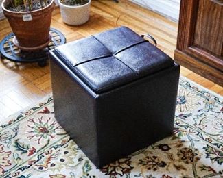 leather square storage cube