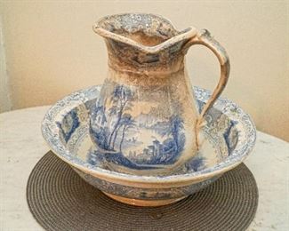 Antique pitcher and bowl