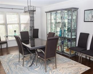 Curio Cabinet, Art and Side Table For Sale — Dining Room Table Not For Sale