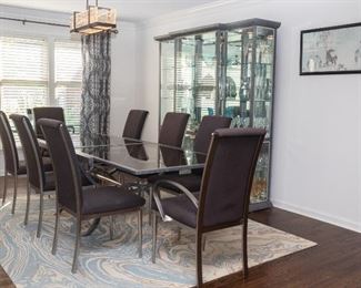 Curio Cabinet, Art and Side Table For Sale — Dining Room Table Not For Sale