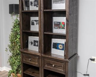 Same items as previous photo. Matching Haverty's Entertainment Center Bookcase Shelving Units 