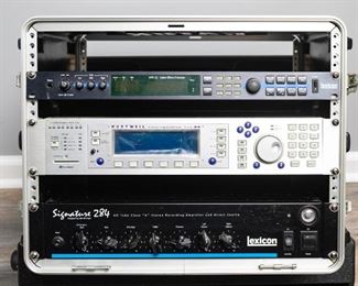 Lexicon Signature 284 All Tube Class A Stereo Recording Amplifier and Direct Source   +   Kurzweil KSP8 Multi Effects Processor   +   Lexicon MPX G2 Guitar Effects Processor   +   Gator 8 Unit Portable Equipment Rack