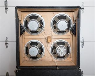 One (1) vintage Celestion G12T-75 Type No. T3760 speaker and three (3) vintage plain metal framed Celestion EY16 03T4143 (model T4143), 16 ohm, plain metal frames, 35 oz M magnet, "1777" coned speakers