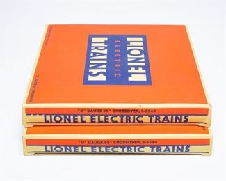 Two (2) Lionel 6-5540 90 Crossover Track O Scale