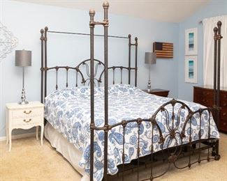 Leggett & Platt Falcon Adjustable Base (King Size)  + Iron Metal Canopy Poster Bed
