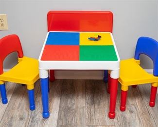 LEGO®-Compatible Construction Table with 2 Chairs