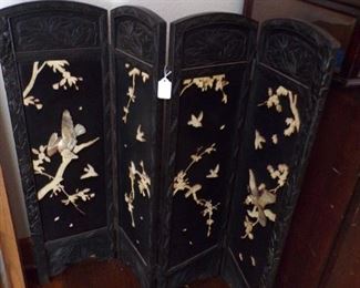 mother of pearl 4 panel screen