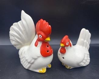 Vintage Hen and Rooster Salt and Pepper Shakers