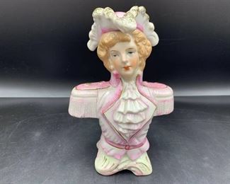 Vintage Halsey Porcelain Bust Victorian Figurine
