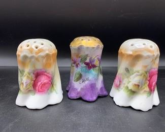 3 - Vintage Hand Painted Porcelain Shakers
