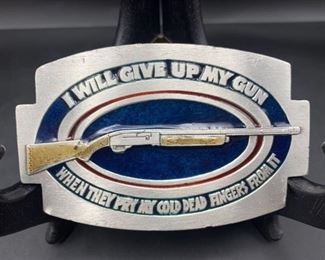 Vintage 1979 Limited Edition Belt Buckle - I Will Give Up My Gun