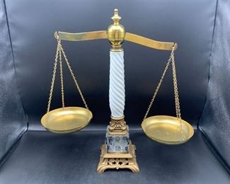 Vintage Brass and Glass Scales of Justice