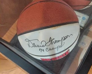 Signed Davie Thompson basketball