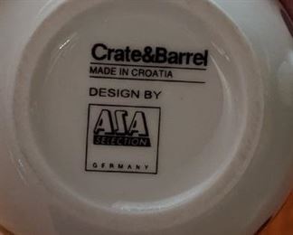 Crate & Barrel cups and saucers