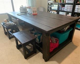 Custom Art Table 4' x 8' with 6 benches