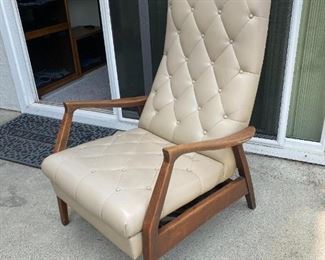 Vintage Mid Century Modern Tufted Back Recliner Chair