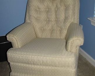 #8 SOLD - Swivel rocking chair 32"arm width, cream color