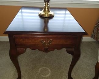 #3 SOLD Queen Anne style cherry end tables - 22"x27"x22"h