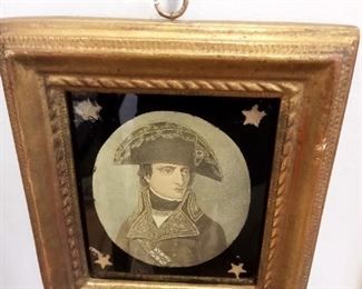 Napolean portrait with reverse painting on the glass