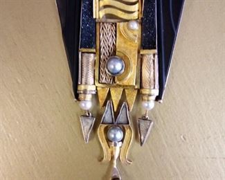 Judith Kaufman 22k gold and Sterling Hand Made Pin