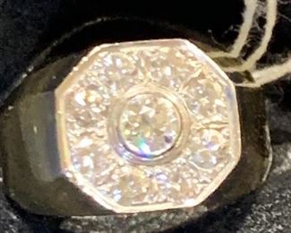 18 K yellow gold with 1.15 total diamond weight . SI I-J color